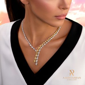 gorgeous necklace of fancy or fancy color diamond rostamian gemma collection